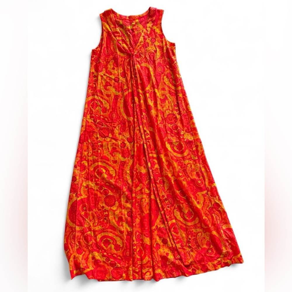 American Vintage Red and Orange Paisley Maxi Dress